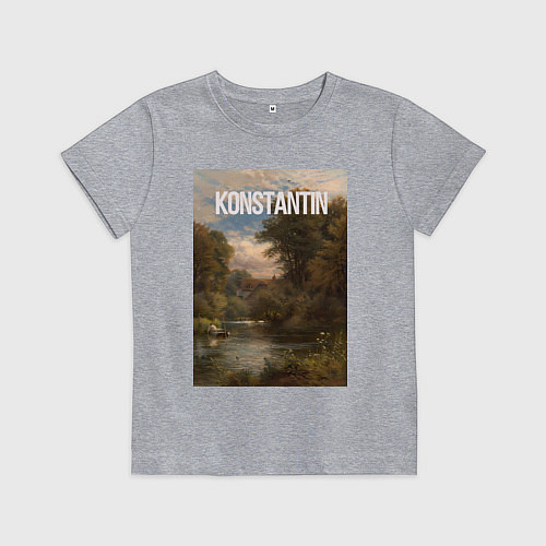 Детская футболка Konstantin озеро в лесу / Меланж – фото 1