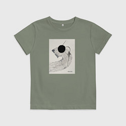 Футболка хлопковая детская Абстрактная картина Perfectly Enough, цвет: авокадо