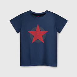 Футболка хлопковая детская Red star symbol, цвет: тёмно-синий