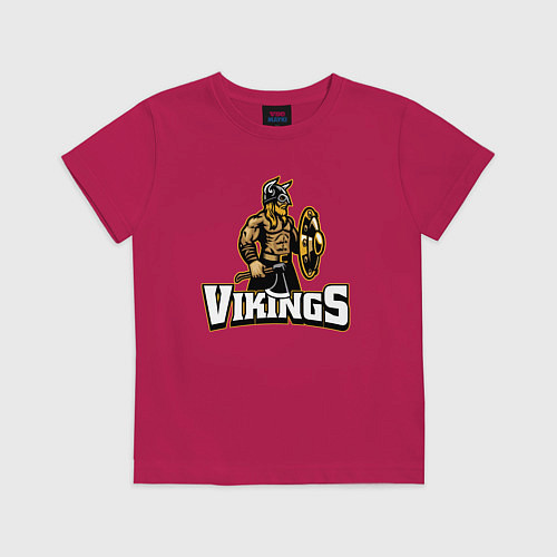 Детская футболка Vikings team / Маджента – фото 1