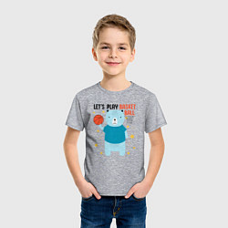 Футболка хлопковая детская Давай сыграем в баскет, цвет: меланж — фото 2