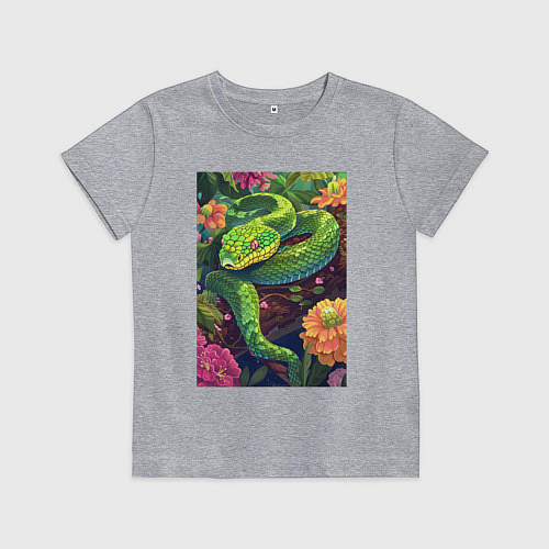Детская футболка Тропическая змея / Меланж – фото 1
