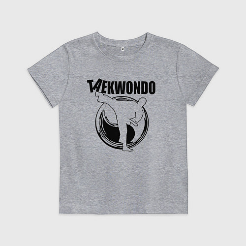 Детская футболка Тхэквондо удар ногой / Меланж – фото 1