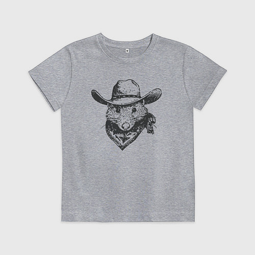 Детская футболка Опоссум ковбой / Меланж – фото 1