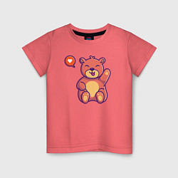 Футболка хлопковая детская Lovely bear, цвет: коралловый