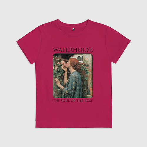 Детская футболка Джон Уильям Уотерхаус - Душа Розы / Маджента – фото 1