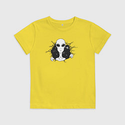 Футболка хлопковая детская Гуманоид, цвет: желтый