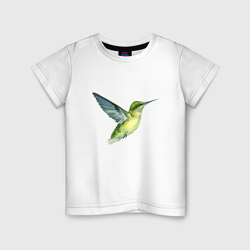Детская футболка Колибри зелёная / Белый – фото 1