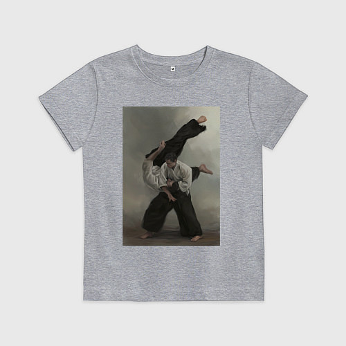 Детская футболка Айкидо бросок / Меланж – фото 1