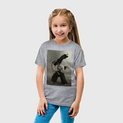 Футболка хлопковая детская Айкидо бросок, цвет: меланж — фото 2