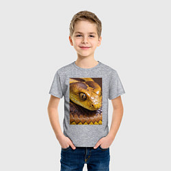 Футболка хлопковая детская Песчаная змея, цвет: меланж — фото 2