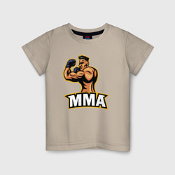 Футболка хлопковая детская Fighter MMA, цвет: миндальный