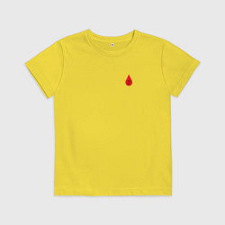 Футболка хлопковая детская Группа крови: вторая положительная, цвет: желтый