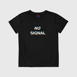 Футболка хлопковая детская No signal neon, цвет: черный