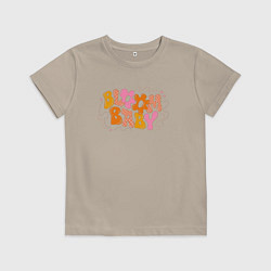 Футболка хлопковая детская Bloom baby, цвет: миндальный