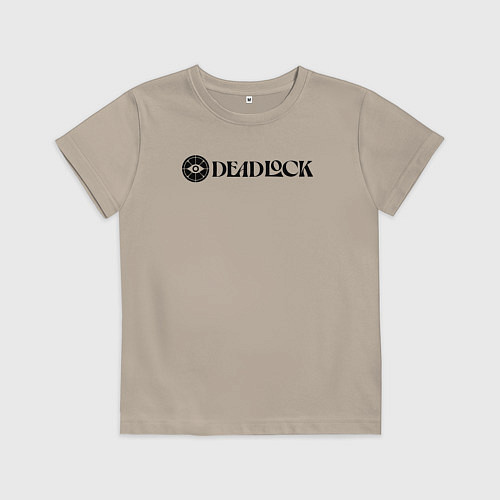 Детская футболка Deadlock white logo / Миндальный – фото 1