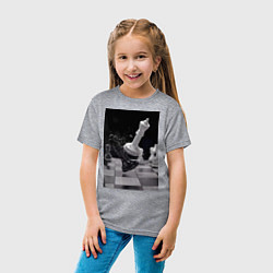 Футболка хлопковая детская Шахматы эстетика, цвет: меланж — фото 2