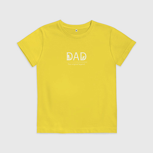 Детская футболка Папа - легенда / Желтый – фото 1