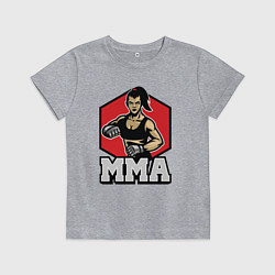 Футболка хлопковая детская MMA girl, цвет: меланж