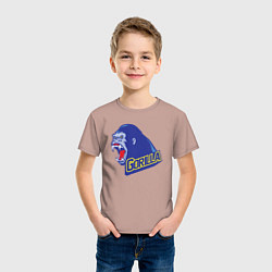 Футболка хлопковая детская Gorilla scream, цвет: пыльно-розовый — фото 2