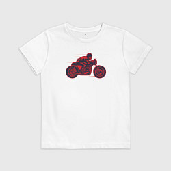 Футболка хлопковая детская Speedy biker, цвет: белый