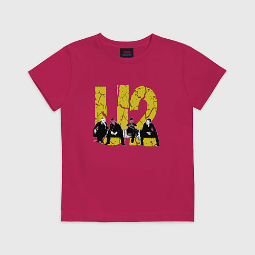 Детская футболка U2 - Band siting / Маджента – фото 1