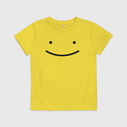 Футболка хлопковая детская Dream smp minecraft, Happy face, цвет: желтый