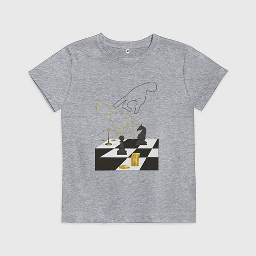 Детская футболка Шахматная доска с фигурами / Меланж – фото 1