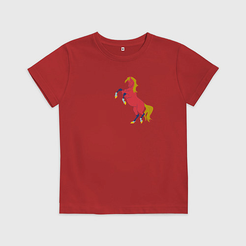 Детская футболка Конь красный / Красный – фото 1