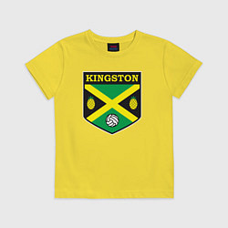 Футболка хлопковая детская Kingston volleyball, цвет: желтый