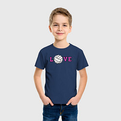 Футболка хлопковая детская Love volley, цвет: тёмно-синий — фото 2