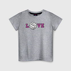 Футболка хлопковая детская Love volley, цвет: меланж