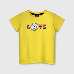 Футболка хлопковая детская Love volley, цвет: желтый