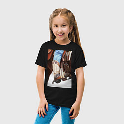 Футболка хлопковая детская Western style, цвет: черный — фото 2