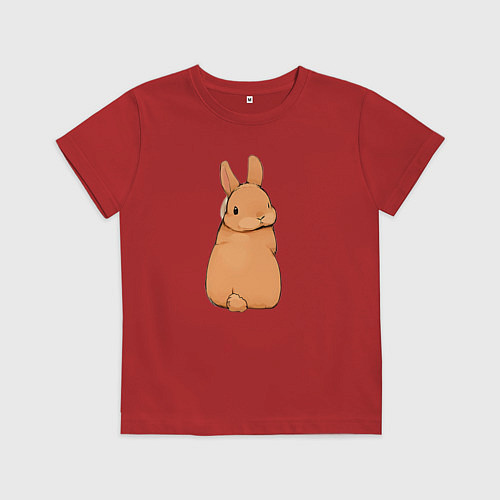 Детская футболка Кролик с прической / Красный – фото 1