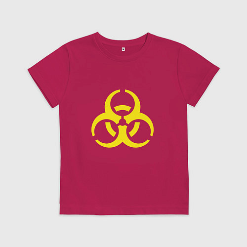 Детская футболка Токсик - знак биоопасности / Маджента – фото 1