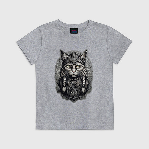 Детская футболка Viking cat / Меланж – фото 1