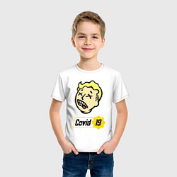 Футболка хлопковая детская Vault boy - covid 19, цвет: белый — фото 2