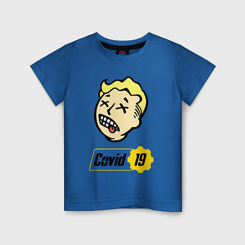 Детская футболка Vault boy - covid 19 / Синий – фото 1