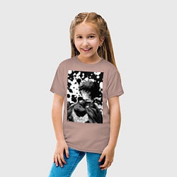 Футболка хлопковая детская Магическая битва Маки Дзэнин манга, цвет: пыльно-розовый — фото 2