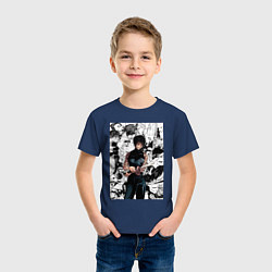 Футболка хлопковая детская Магическая битва Маки Дзэнин коллаж, цвет: тёмно-синий — фото 2