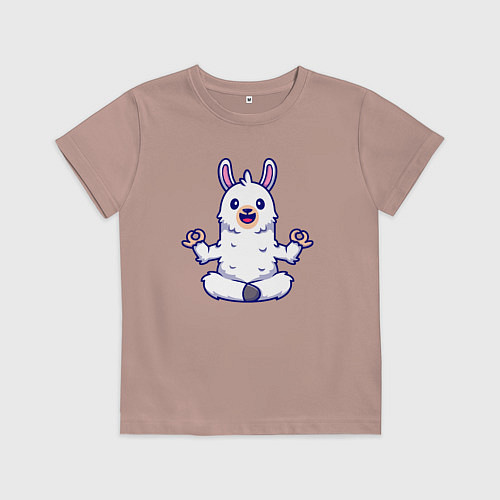 Детская футболка Йога альпака / Пыльно-розовый – фото 1