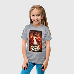 Футболка хлопковая детская Michael Jackson in the red jacket, цвет: меланж — фото 2