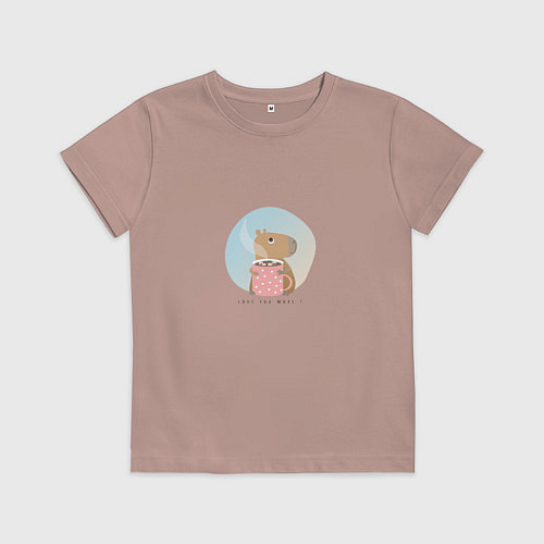 Детская футболка Capybara love you / Пыльно-розовый – фото 1