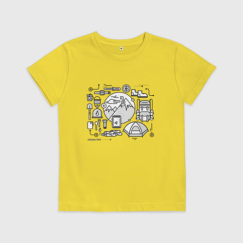 Детская футболка Hiking trip / Желтый – фото 1