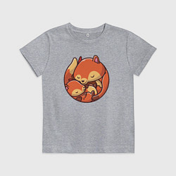 Футболка хлопковая детская Fox family, цвет: меланж