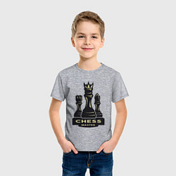 Футболка хлопковая детская Chess master, цвет: меланж — фото 2