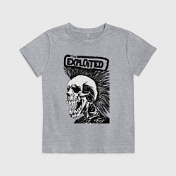 Футболка хлопковая детская The exploited skull, цвет: меланж