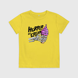 Футболка хлопковая детская Horror ice cream, цвет: желтый