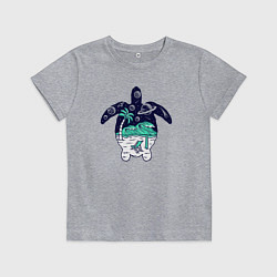 Футболка хлопковая детская Space turtle, цвет: меланж